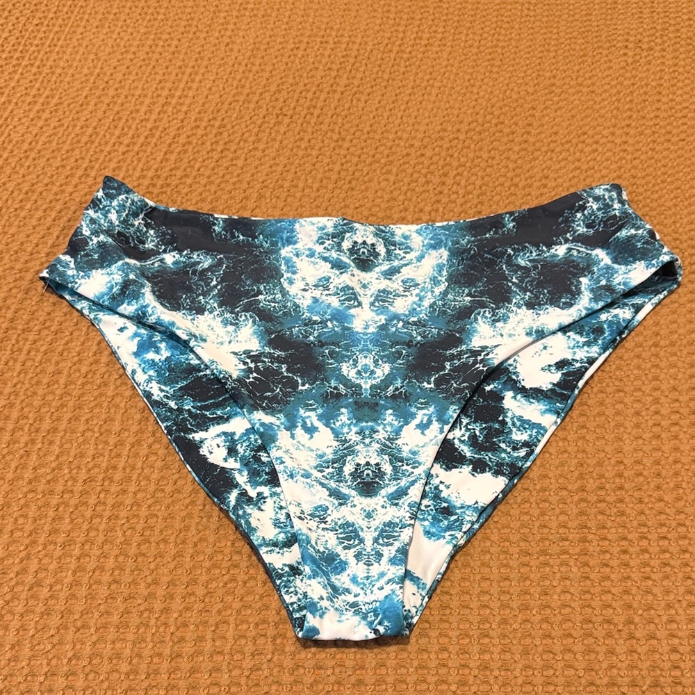 Ocean Wave Print Bikini Bottom